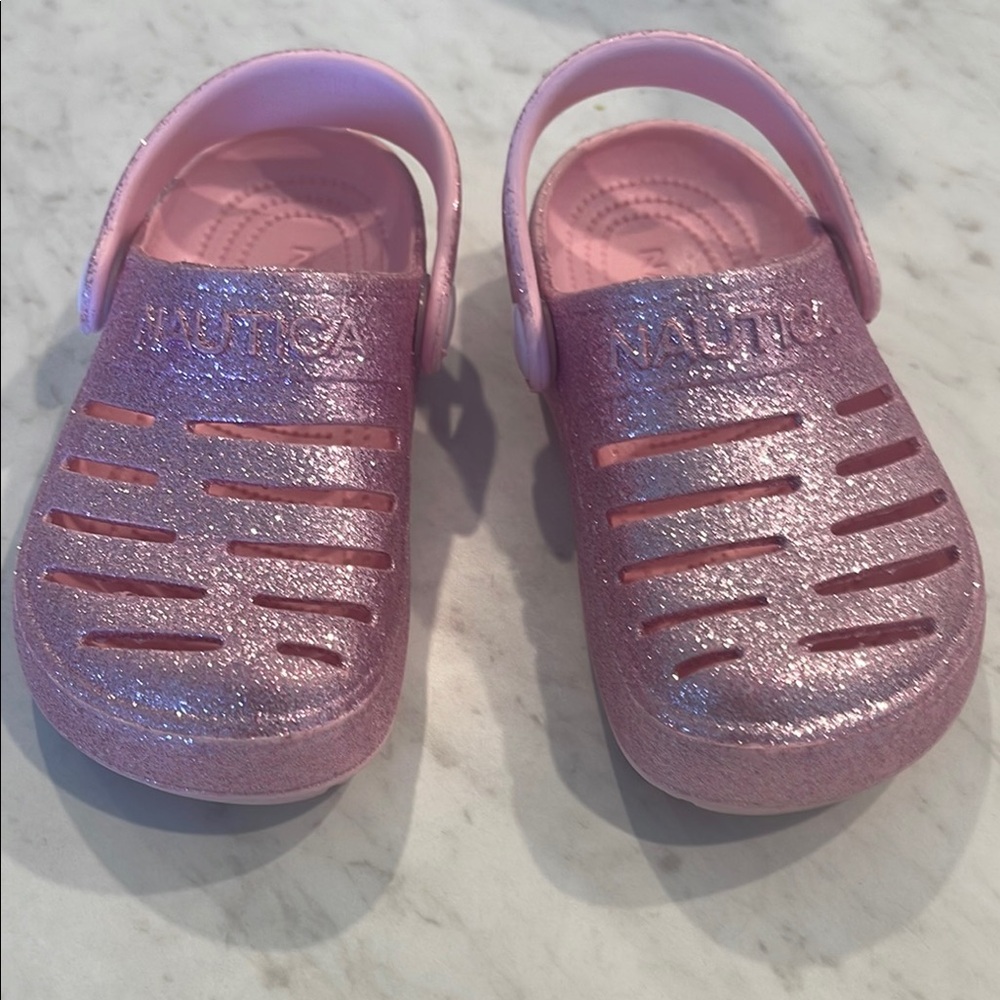 Nautica Pink Sandals Glitter Finish